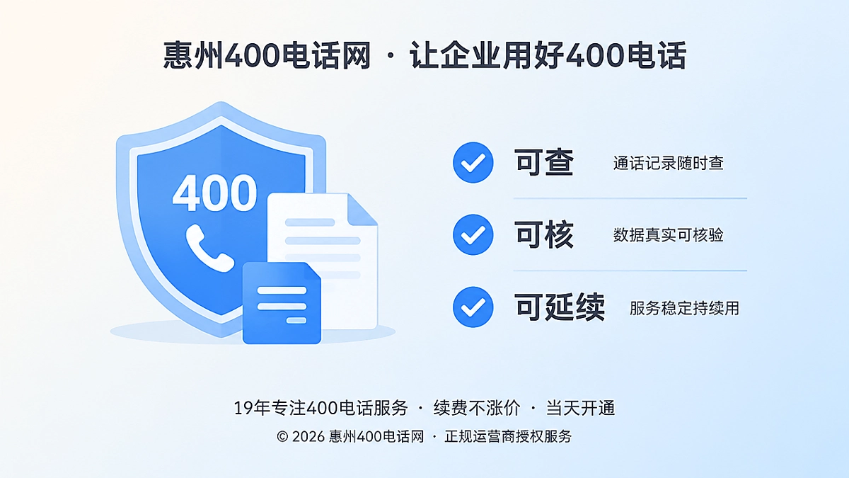 400电话诚信服务承诺可查可核可延续